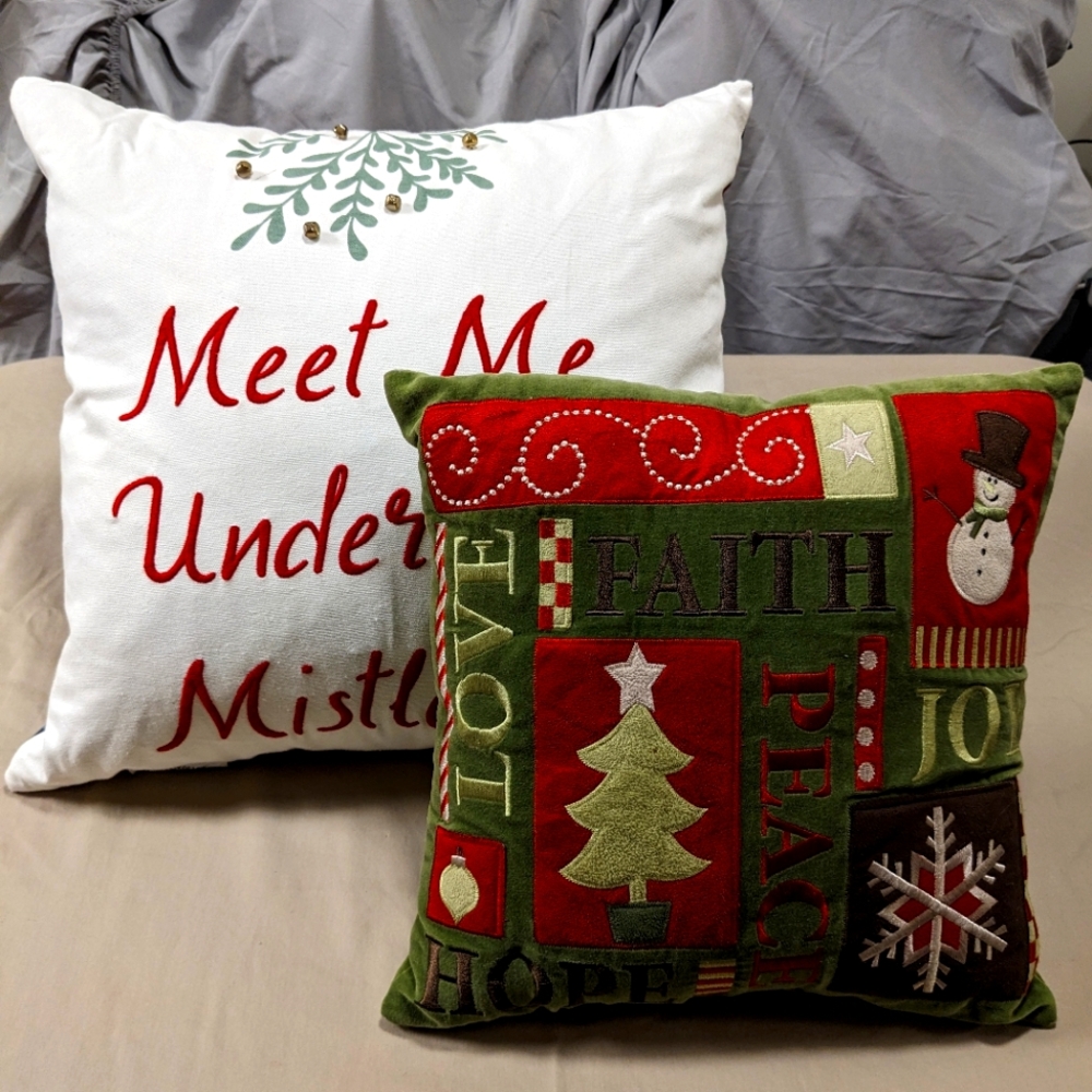 Sheffield Home Duck Feather Christmas Theme Decorative Pillow set